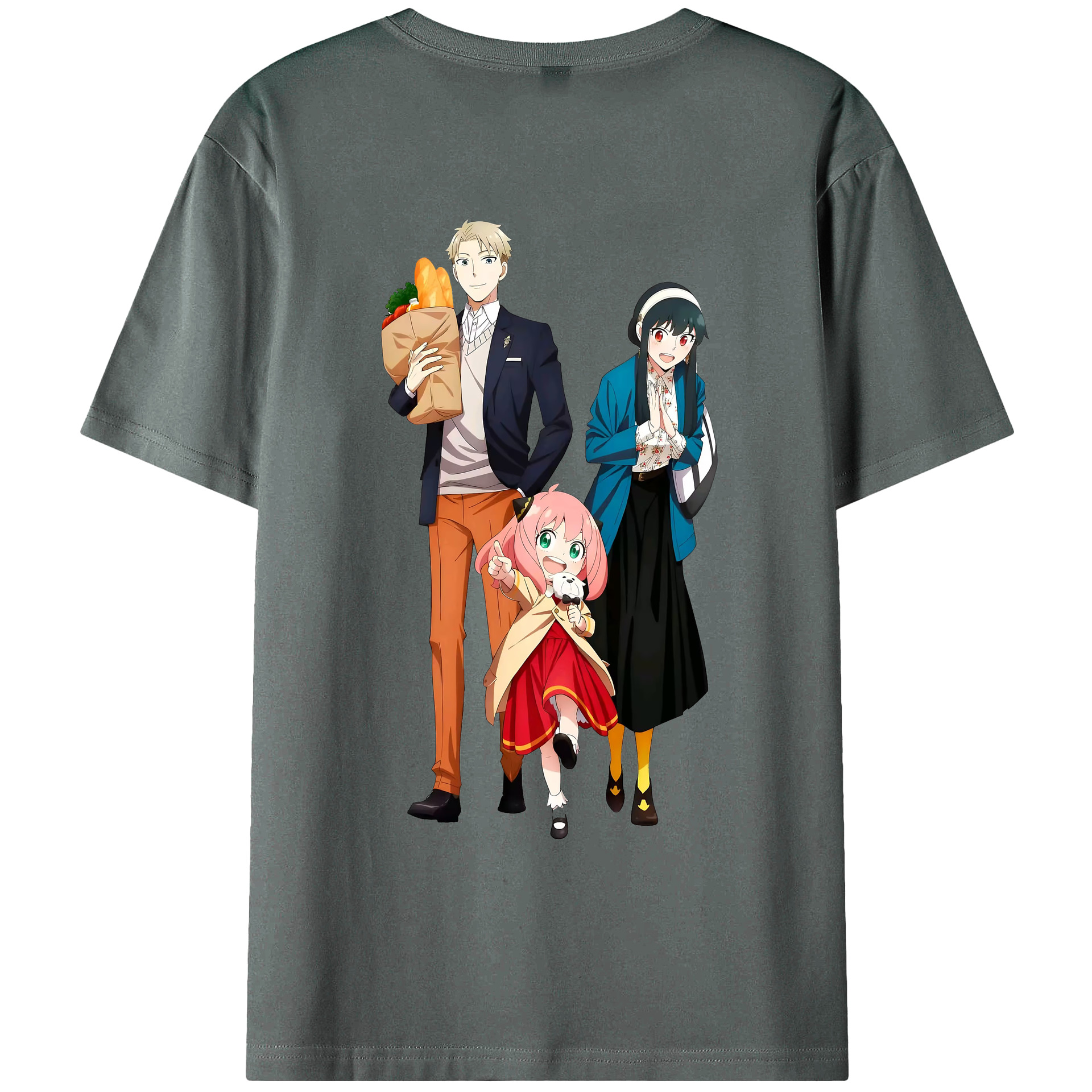 （画像用） SPY×FAMILY间谍家家酒 綿100％ メンズ半袖Tシャツ（バックプリント） 通気性